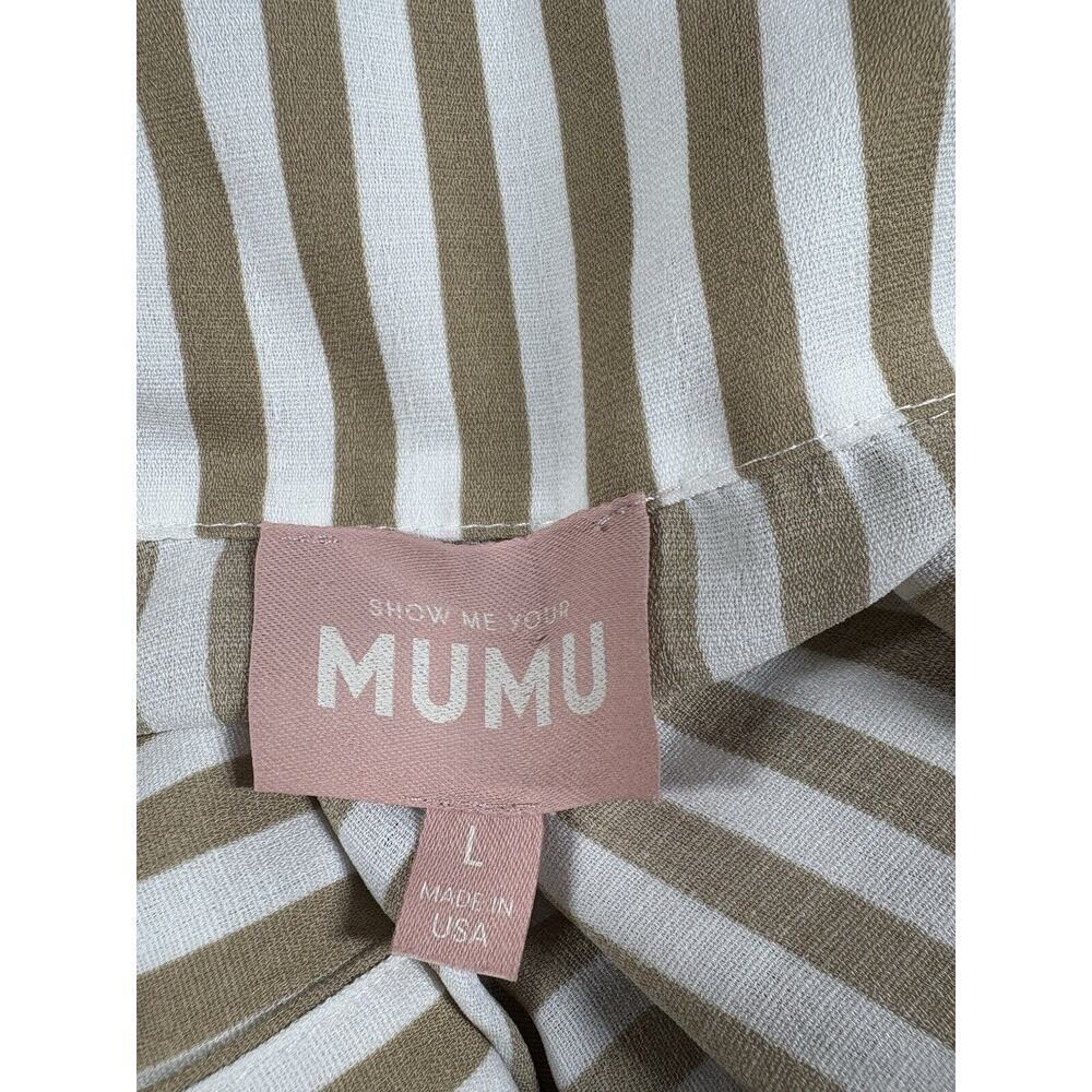 Show Me Your Mumu Tunic Womens Size Large Beige Loralie Button Down Striped New‎ - Picture 13 of 13